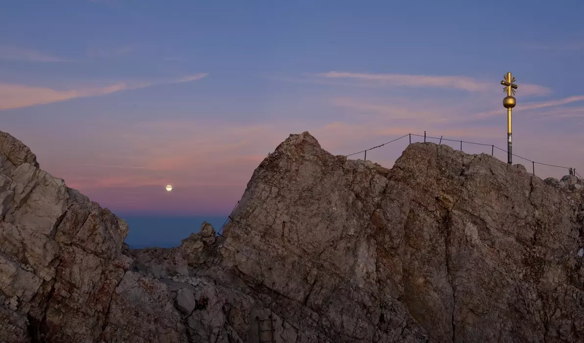 A sunset on the Zugspitze